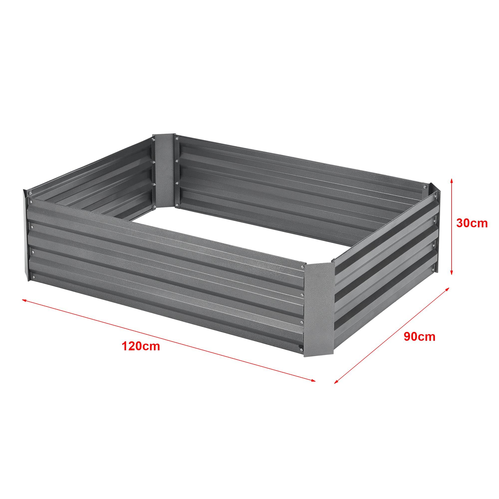 Helloshop26 - Carré potager cadre rectangulaire sans fond en acier 120 x 90 x 30 cm anthracite - Imagen 2