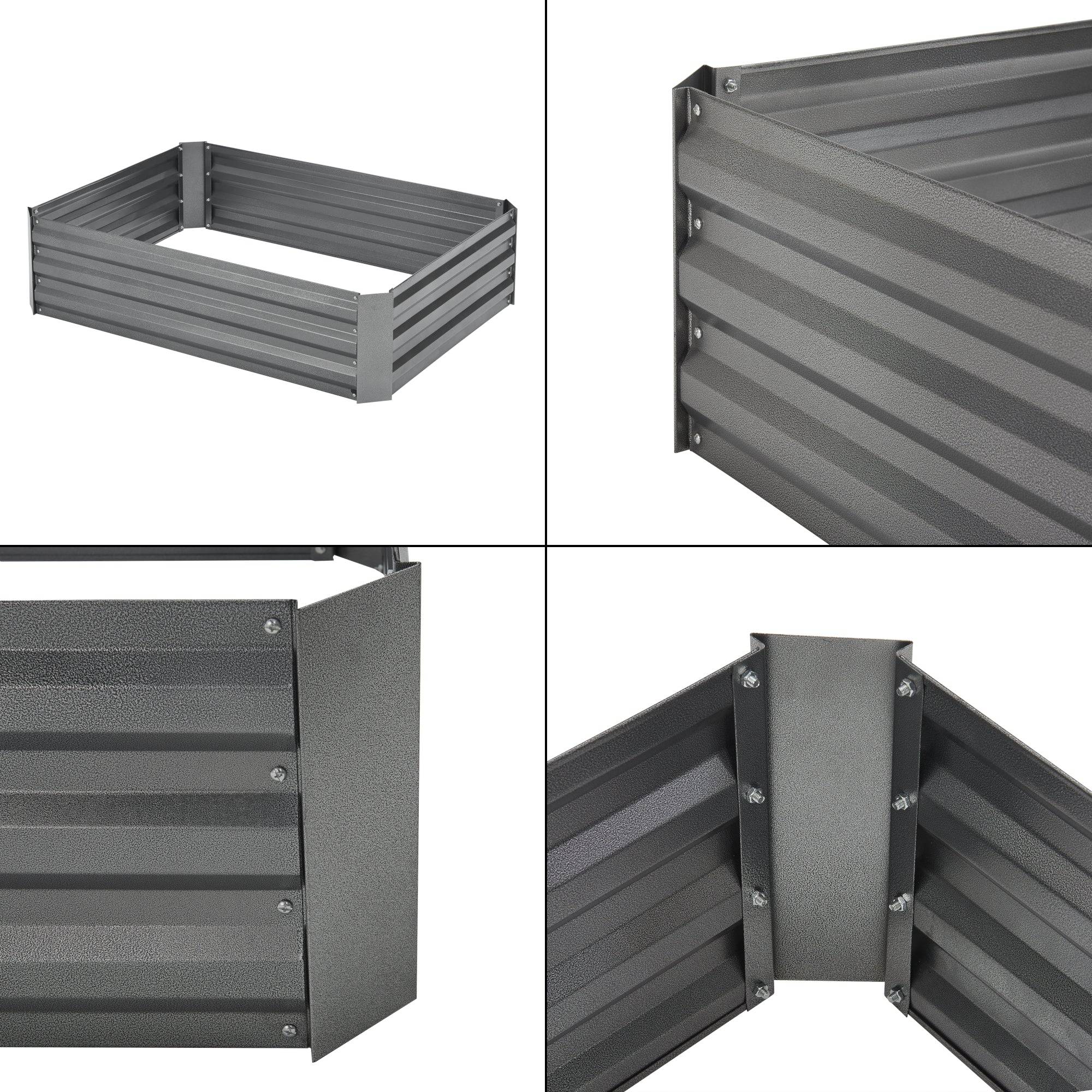Helloshop26 - Carré potager cadre rectangulaire sans fond en acier 120 x 90 x 30 cm anthracite - Imagen 5
