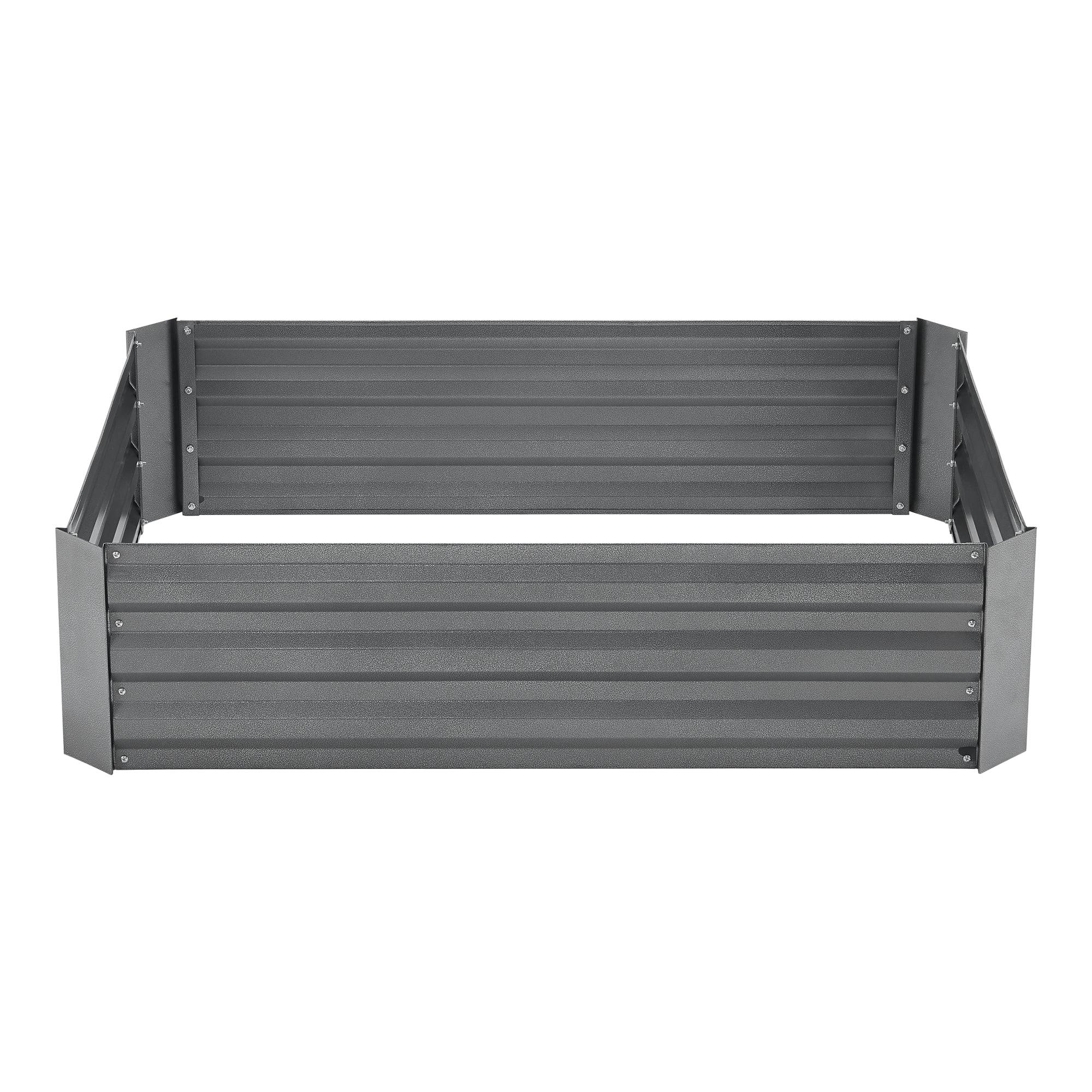 Helloshop26 - Carré potager cadre rectangulaire sans fond en acier 120 x 90 x 30 cm anthracite - Imagen 3