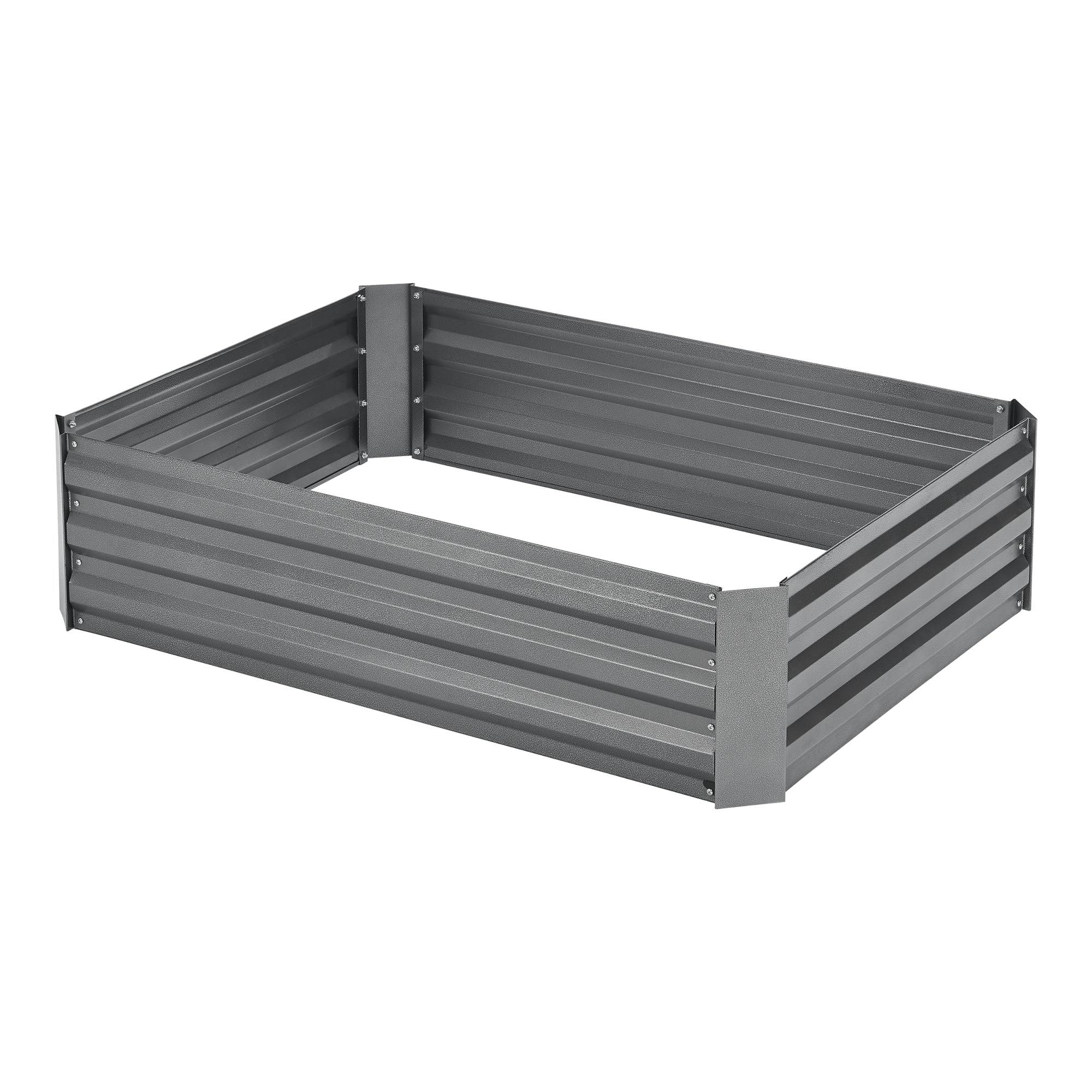 Helloshop26 - Carré potager cadre rectangulaire sans fond en acier 120 x 90 x 30 cm anthracite - Imagen 1