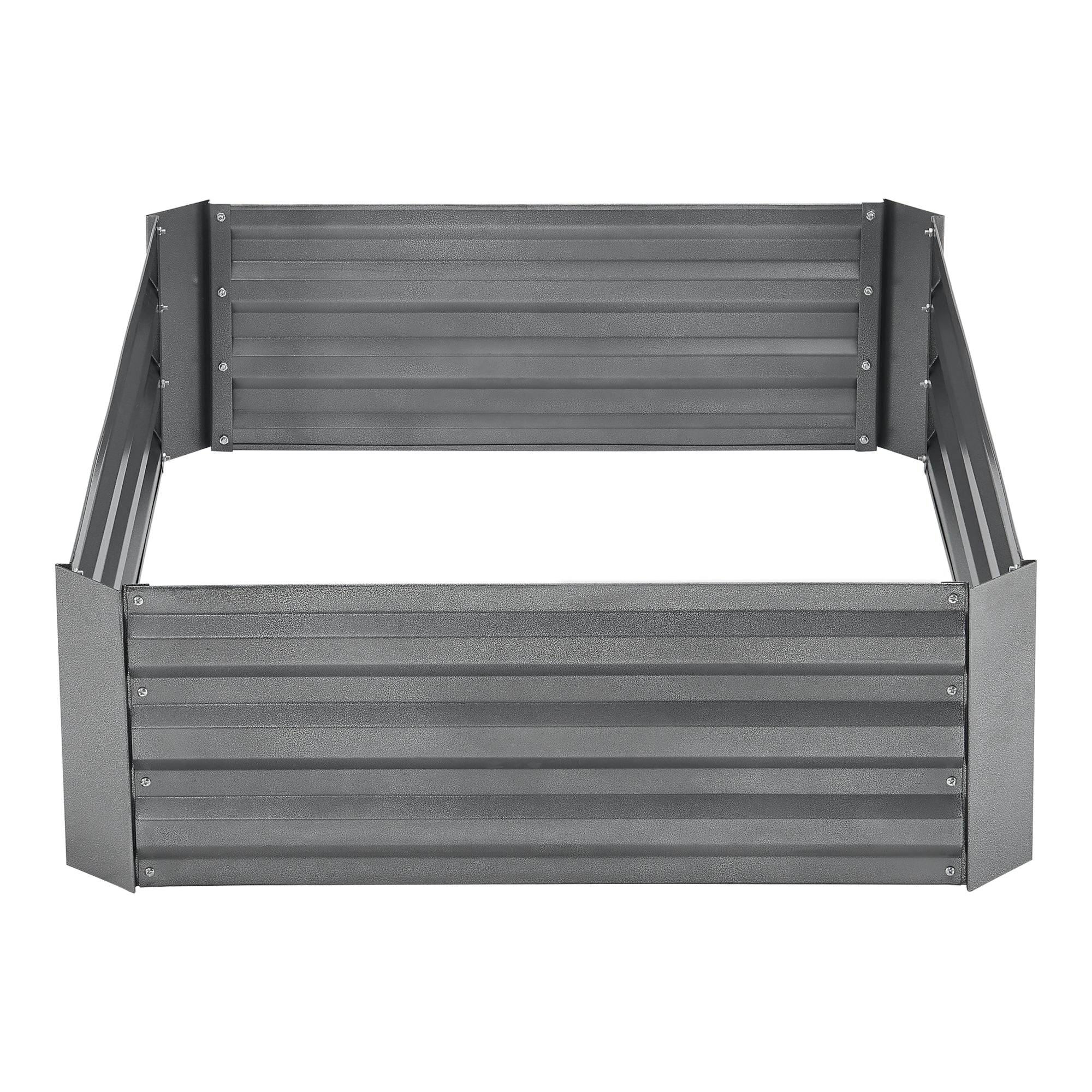 Helloshop26 - Carré potager cadre rectangulaire sans fond en acier 120 x 90 x 30 cm anthracite - Imagen 4