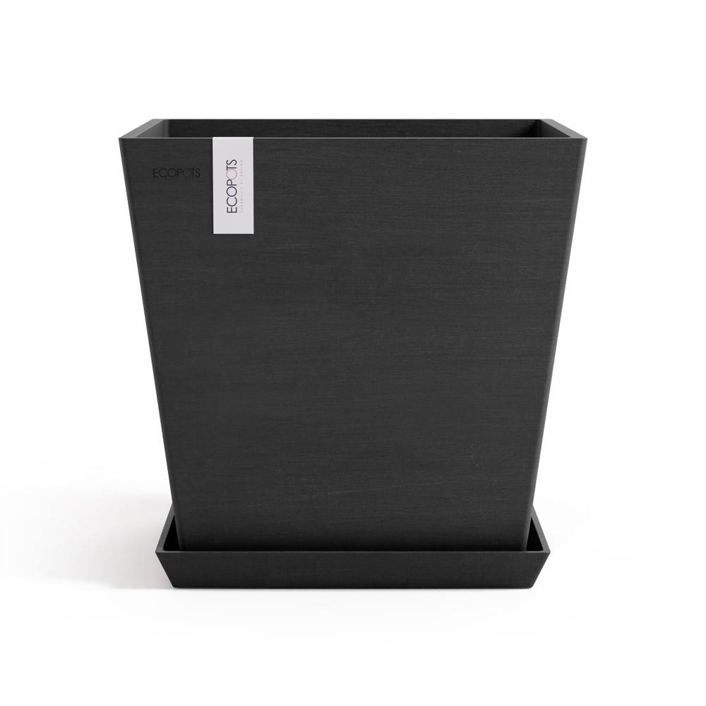 Ecopots - Pot Carré Rotterdam 35 Gris Foncé + réservoir d'eau - 35,2 x 35,2 x H. 34 cm - 30 L ECOPOTS - Imagen 3