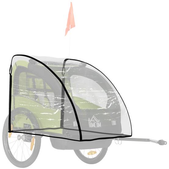 Sans Marque - Capote pluie pour remorque enfant, avec fenêtre, 76x61x61 cm, transparent - Image 1