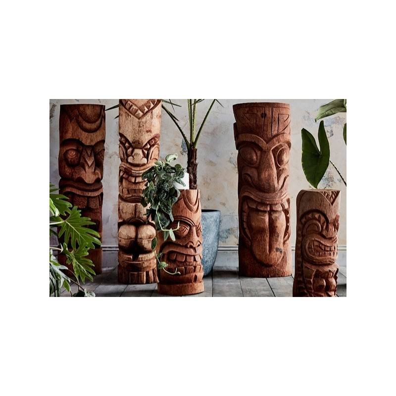 Jardinex - Statue Tiki Haka 100 cm - Brun 100 cm - Jardinex - Imagen 3