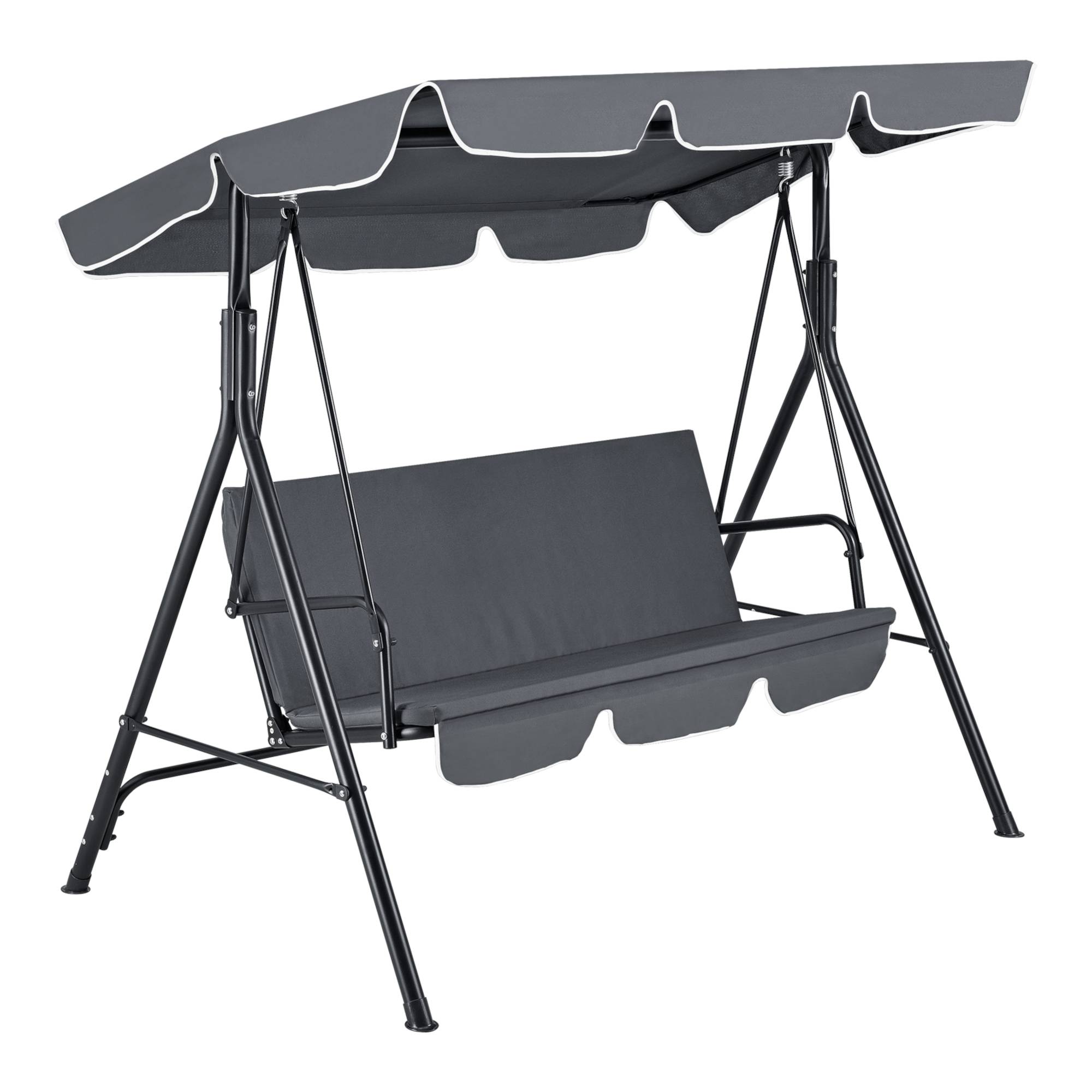 Balancelle de Jardin 3 Places Charge Max. 270 kg 172x112x152cm Gris Foncé [en.casa] - Imagen 1