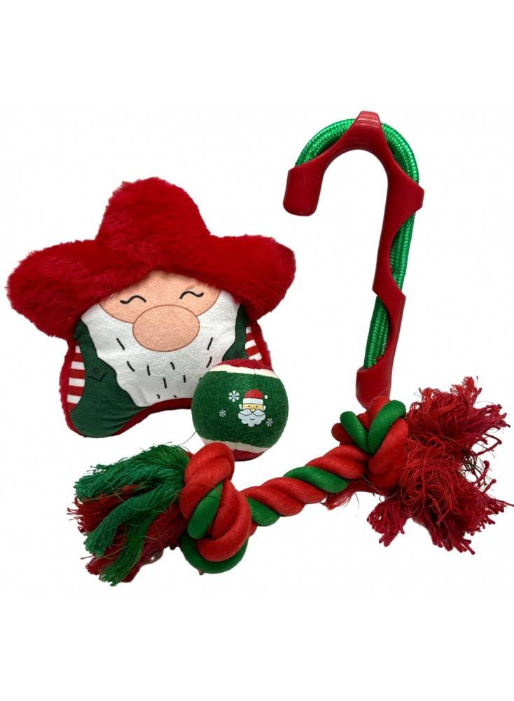 Jouets peluche noël coffret cadeau peluche pour chien taille 25 X 10 CM - Mon Ami Luki
