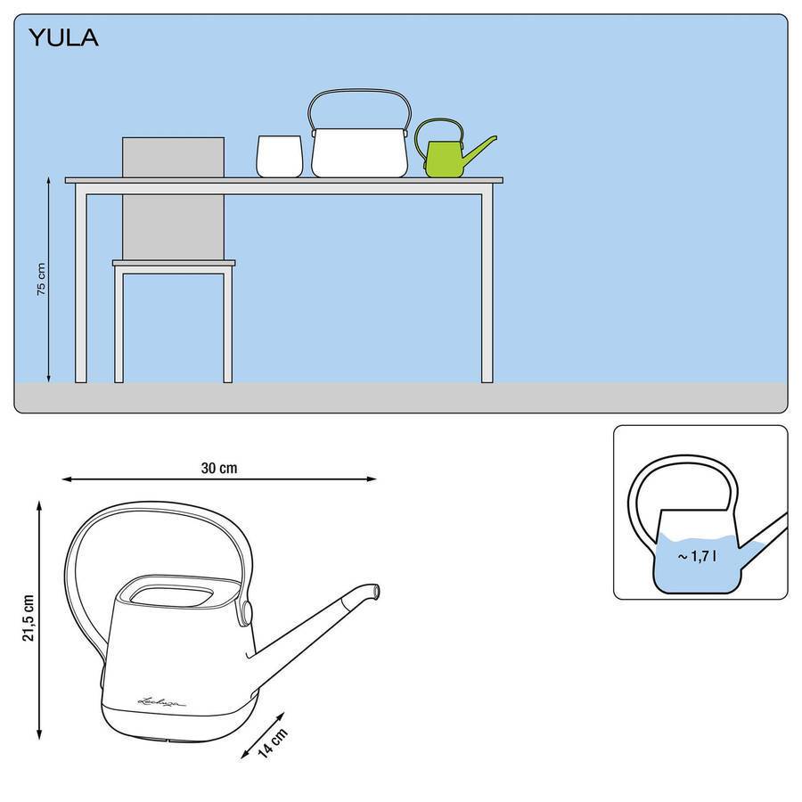 Lechuza - Yula Arrosoir, blanc/rose poudré satiné Lechuza - Image 2