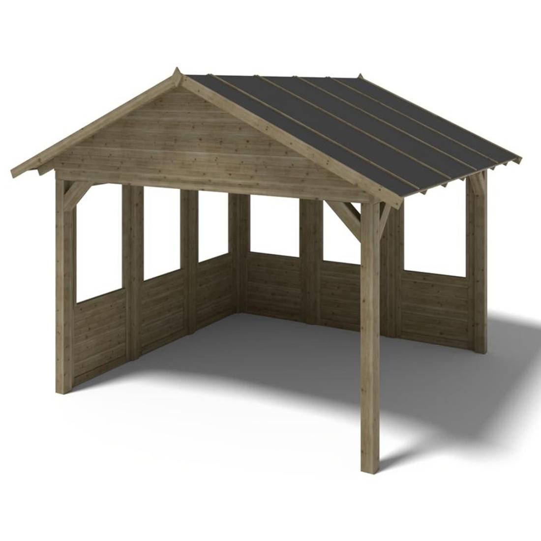 Altanka - Pergola de jardin 4.04x4.04m avec panneaux - traité - ALT126 - ALTANKA - Image 1