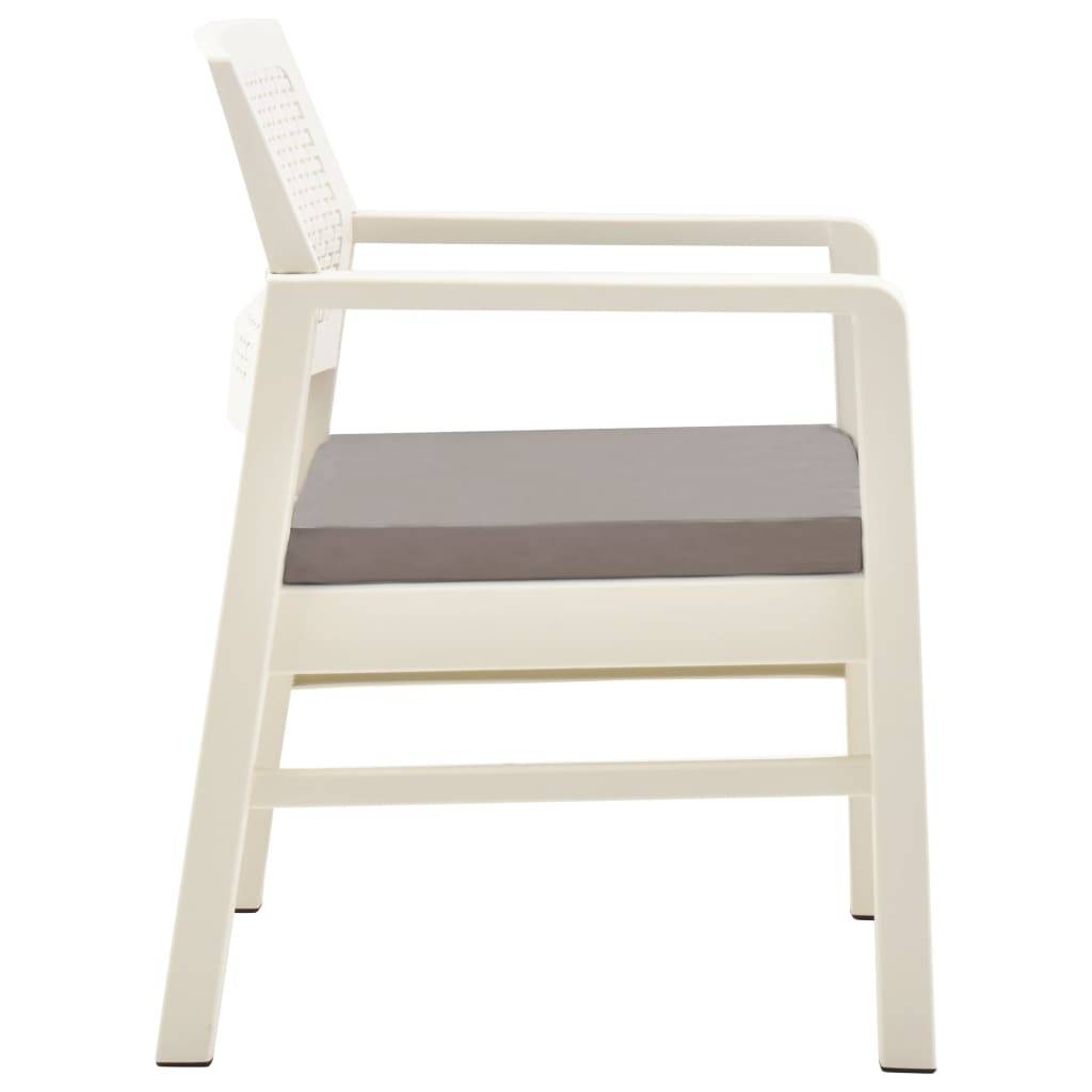 Vidaxl - Salon de jardin 3 pcs Plastique Blanc vidaXL 48823 - Image 5