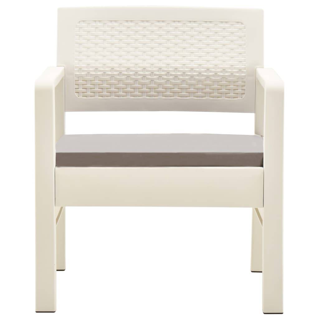 Vidaxl - Salon de jardin 3 pcs Plastique Blanc vidaXL 48823 - Image 9