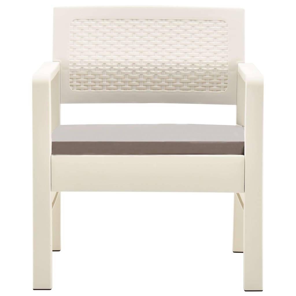 Vidaxl - Salon de jardin 3 pcs Plastique Blanc vidaXL 48823 - Image 4