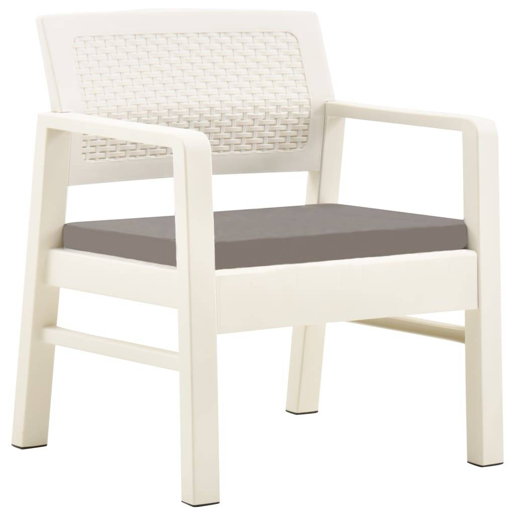 Vidaxl - Salon de jardin 3 pcs Plastique Blanc vidaXL 48823 - Image 2