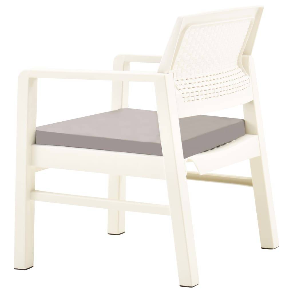 Vidaxl - Salon de jardin 3 pcs Plastique Blanc vidaXL 48823 - Image 6
