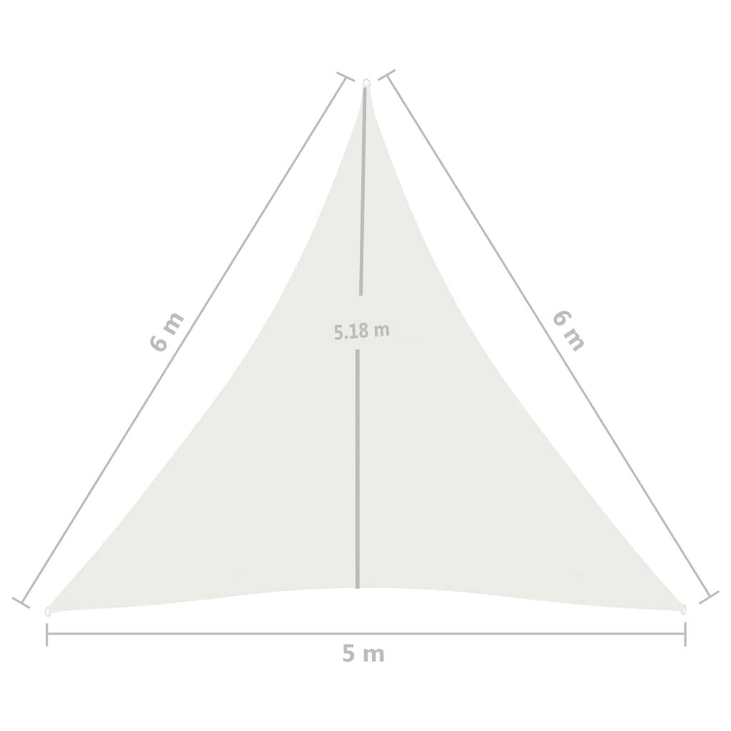 Helloshop26 - Voile toile d'ombrage parasol 160 g/m² PEHD 5 x 6 x 6 m blanc - Imagen 6