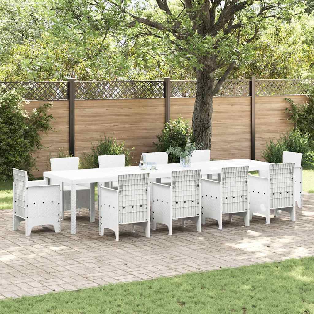 PANGIVO - Table de jardin polyrotin Blanc 350 x 100 x 74 cm - PANGIVO