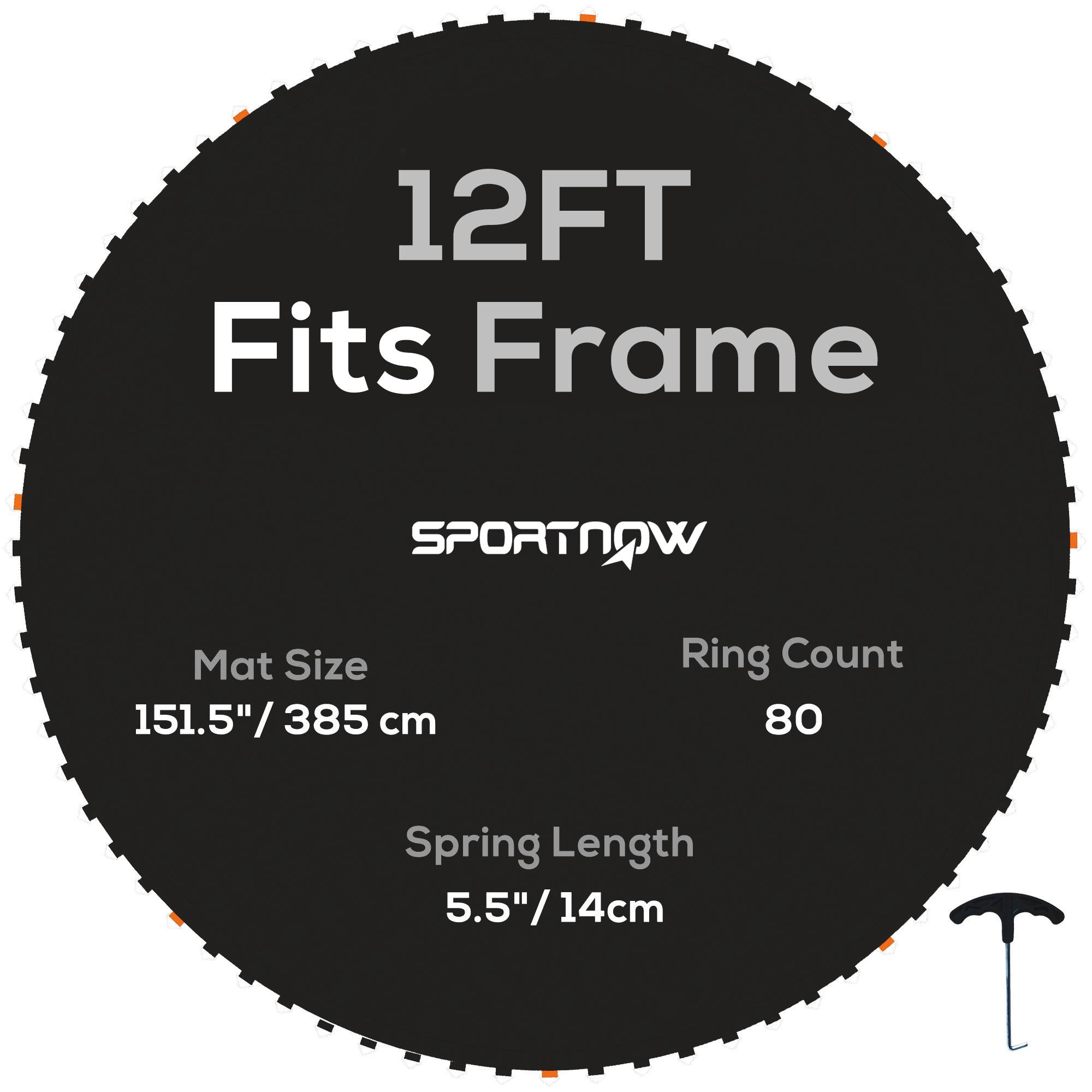 Sportnow - Tapis de rechange trampoline Ø 3,7 m ressorts 14 cm outil 72 crochets en V inclus - SPORTNOW - Imagen 1