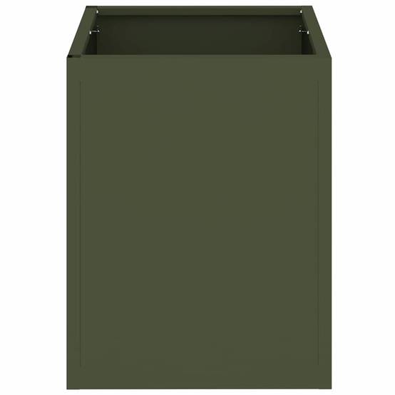 Jardinière carrée Acier style industriel pour jardin Vert Olive 32x32x40 cm – ComfortXL Outdoor Living - Image 6