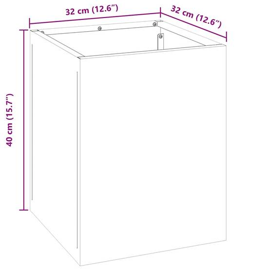 Jardinière carrée Acier style industriel pour jardin Vert Olive 32x32x40 cm – ComfortXL Outdoor Living - Image 8
