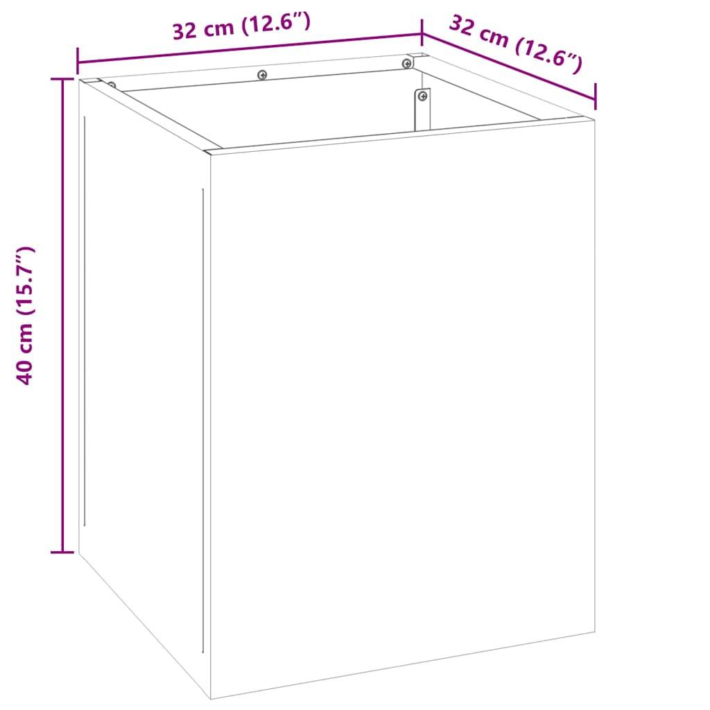 Jardinière carrée Acier style industriel pour jardin Vert Olive 32x32x40 cm – ComfortXL Outdoor Living - Image 8