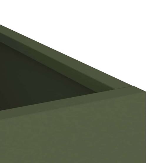 Jardinière carrée Acier style industriel pour jardin Vert Olive 32x32x40 cm – ComfortXL Outdoor Living - Image 7