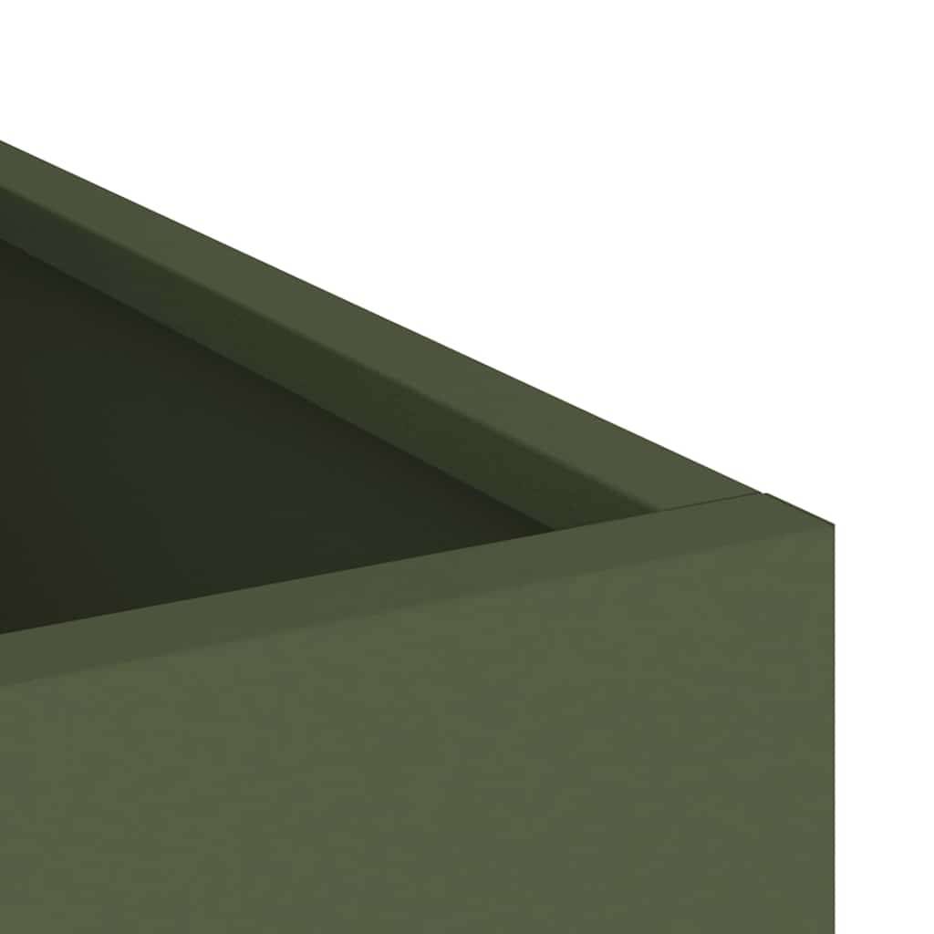 Jardinière carrée Acier style industriel pour jardin Vert Olive 32x32x40 cm – ComfortXL Outdoor Living - Image 7