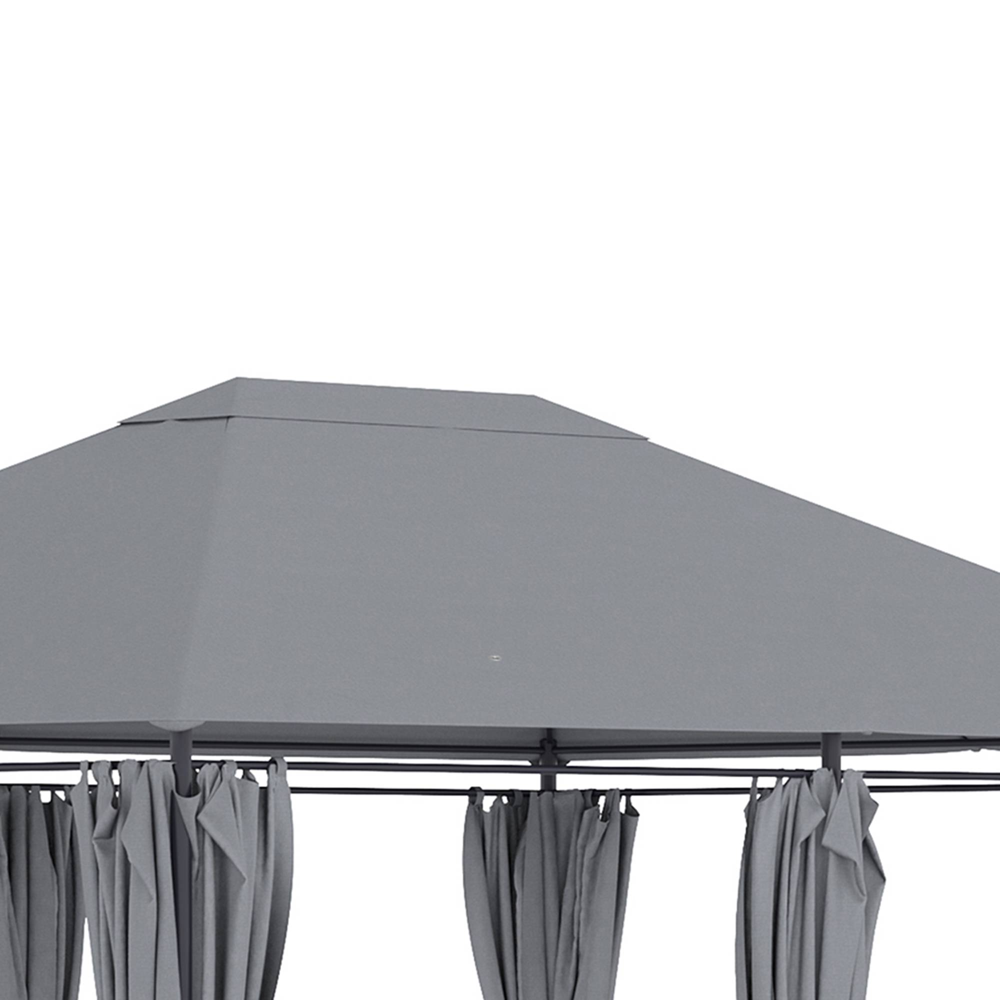 Outsunny - Tonnelle de jardin barnum pavillon 4x3x2,72m double toit toiles latérales amovibles gris - Outsunny - Image 8