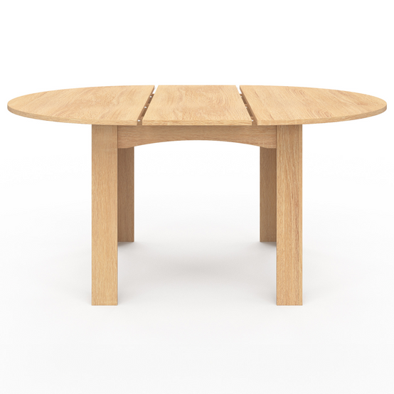 Table à manger extensible ronde DONA 4-8 personnes façon hêtre 110-150 cm - Image 3