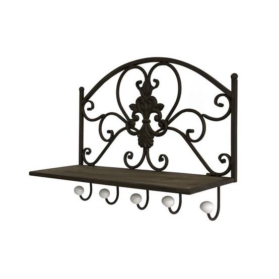 Porte manteaux étagère en métal marron 51 x 38 x 18.5 cm Chemin de campagne - Imagen 1