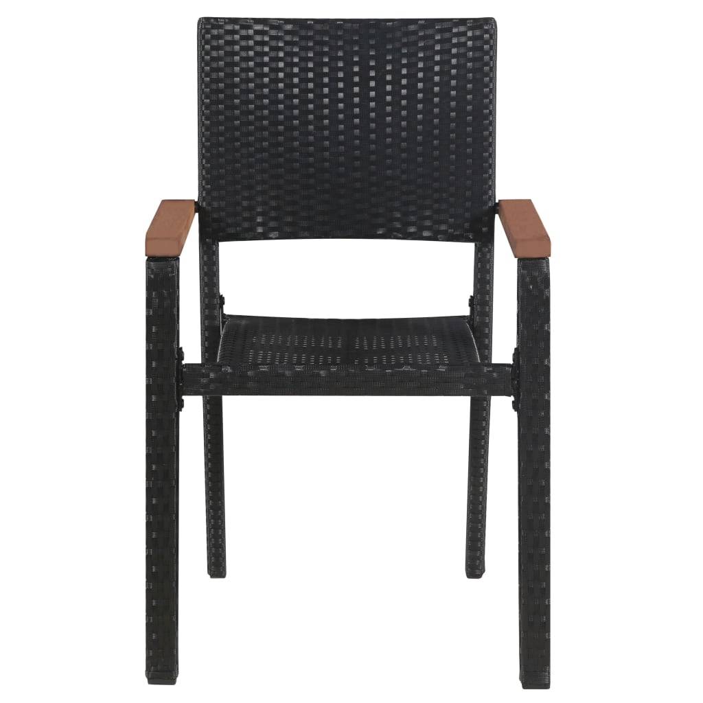Vidaxl - Chaise d'extérieur lot de 2 Résine tressée Noir vidaXL 43937 - Imagen 6