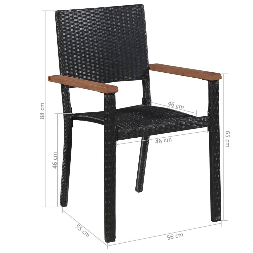 Vidaxl - Chaise d'extérieur lot de 2 Résine tressée Noir vidaXL 43937 - Imagen 3