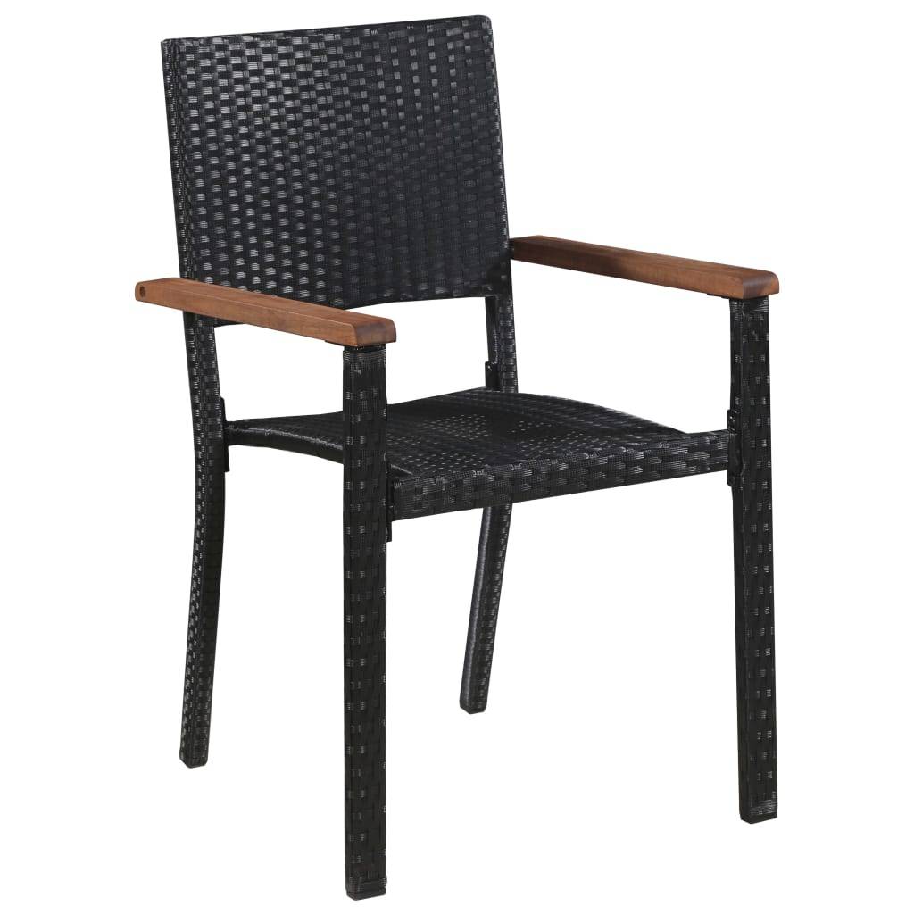 Vidaxl - Chaise d'extérieur lot de 2 Résine tressée Noir vidaXL 43937 - Imagen 2