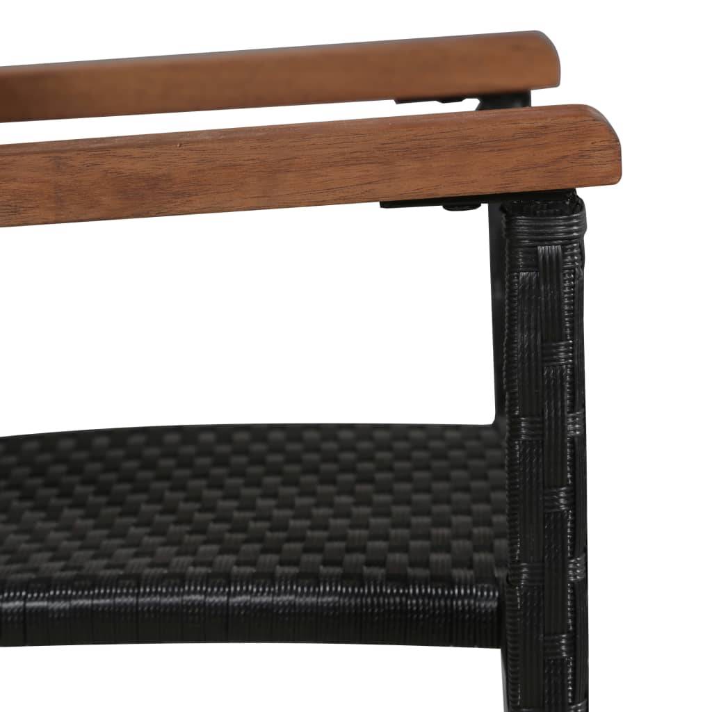 Vidaxl - Chaise d'extérieur lot de 2 Résine tressée Noir vidaXL 43937 - Imagen 4