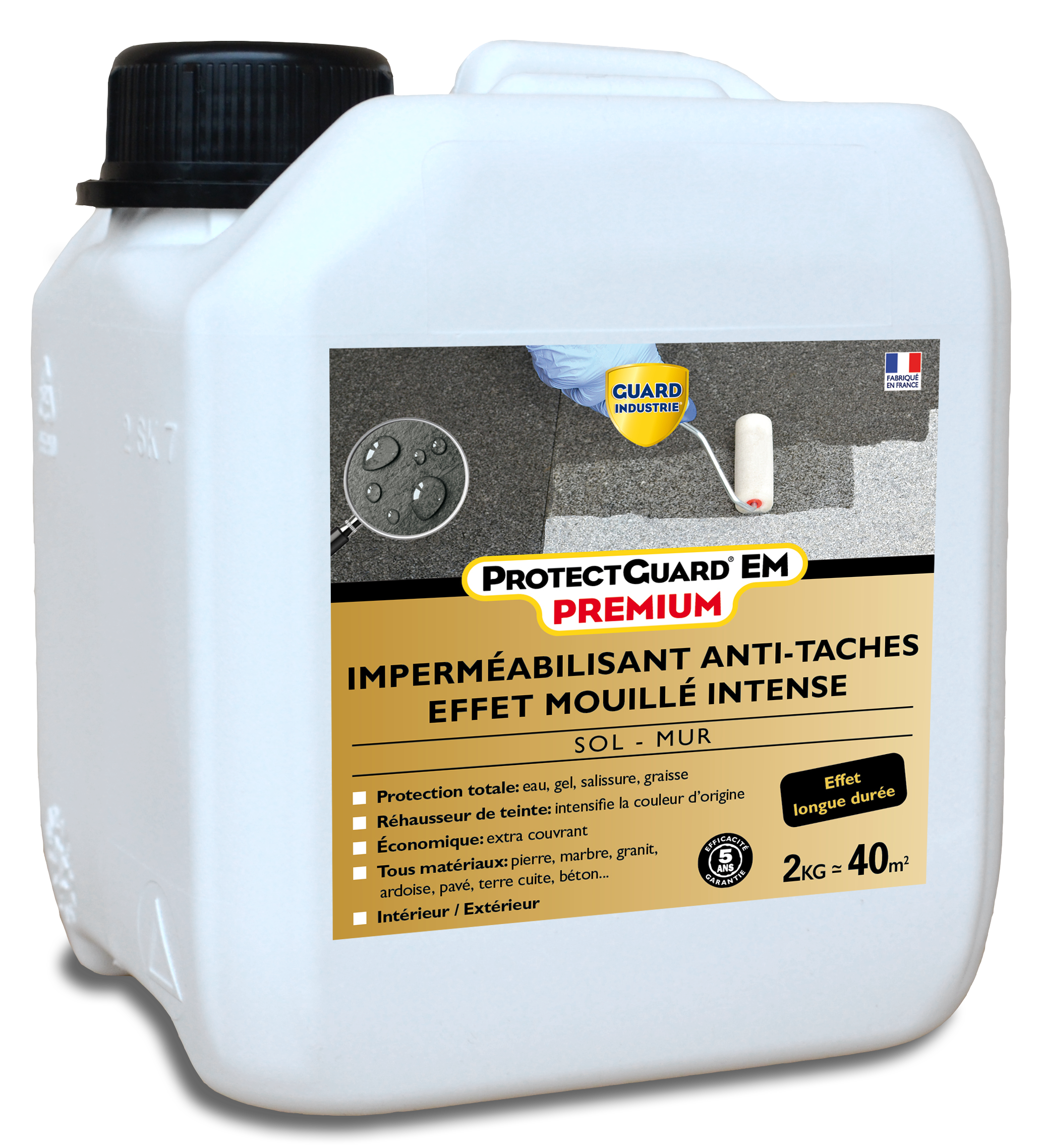 Imperméabilisant Antitache Effet mouillé intense ProtectGuard EM 2L Jusqu'à  40m² sol et terrasse - Image 1