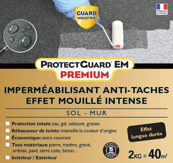Imperméabilisant Antitache Effet mouillé intense ProtectGuard EM 2L Jusqu'à 40m² sol et terrasse - Image 4