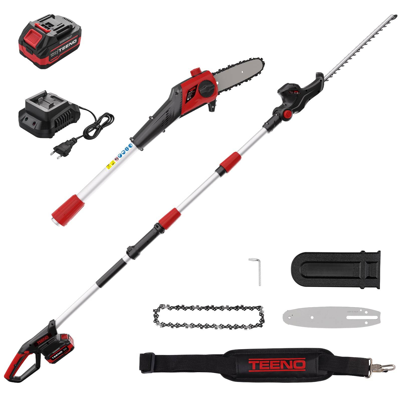 Taille-haie rétractable rechargeable 20 V, batterie 4000mAh, 420mm