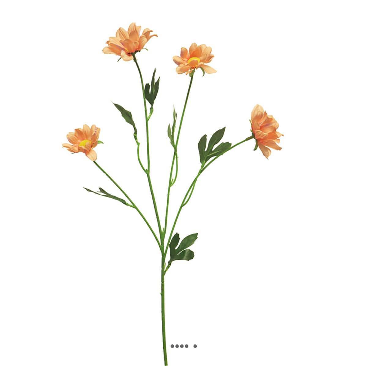Artificielles - Marguerite artificielle en tige H 60 cm 4 têtes Rose saumon - couleur: Rose saumon - Imagen 2