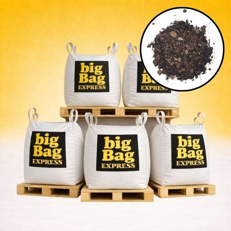 PACK 5 X BIG BAG de 1m³ (+/- 6T) Terre Criblée Amendée Compostée à 50% - Livraison PREMIUM - Image 1