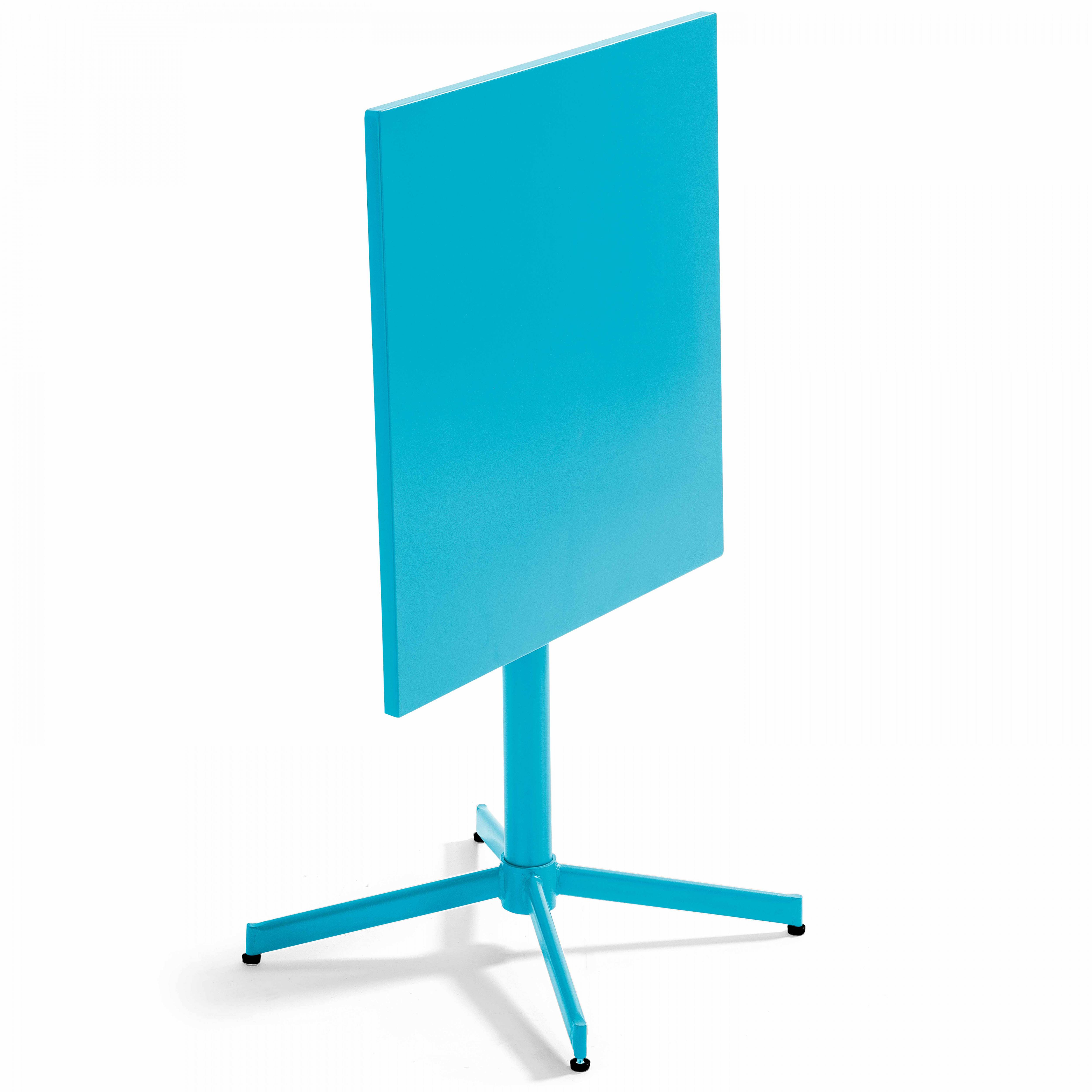 Oviala - Ensemble table carrée de jardin inclinable et 2 chaises bistrot bleu Palavas - Oviala - Imagen 3