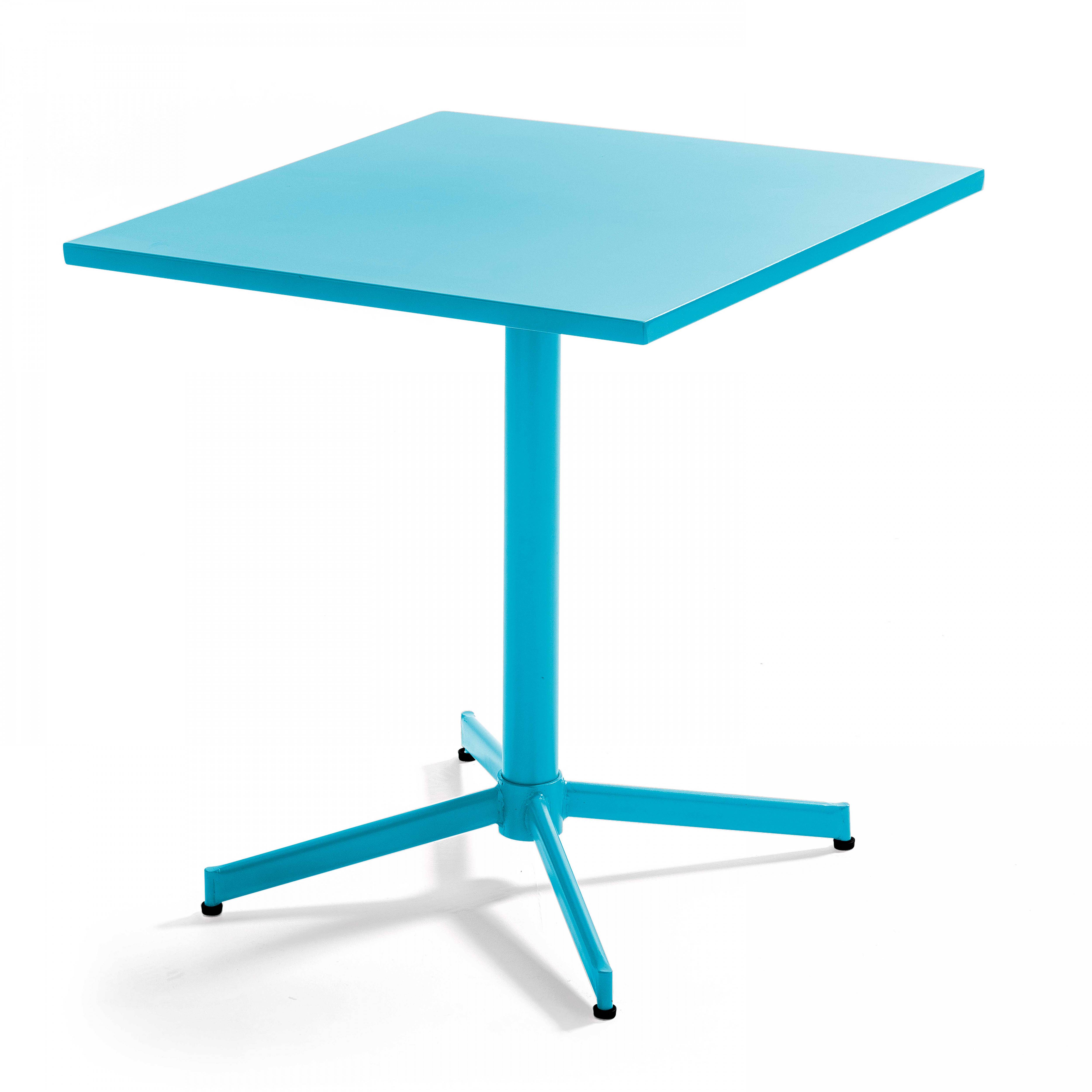 Oviala - Ensemble table carrée de jardin inclinable et 2 chaises bistrot bleu Palavas - Oviala - Imagen 2
