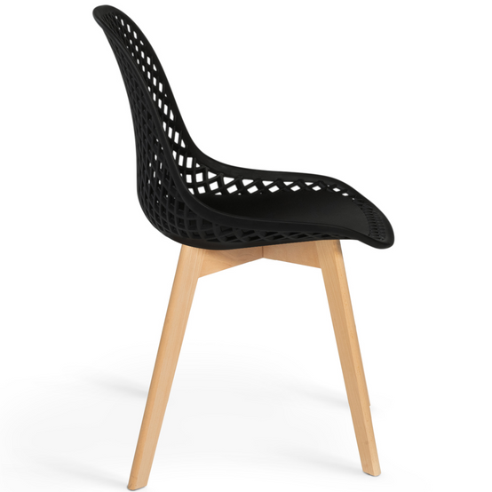 Lot de 4 chaises MANDY noires pour salle à manger - Image 5