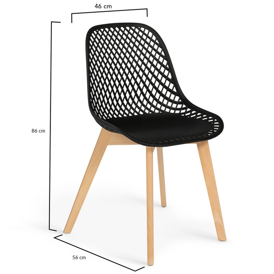 Lot de 4 chaises MANDY noires pour salle à manger - Image 6
