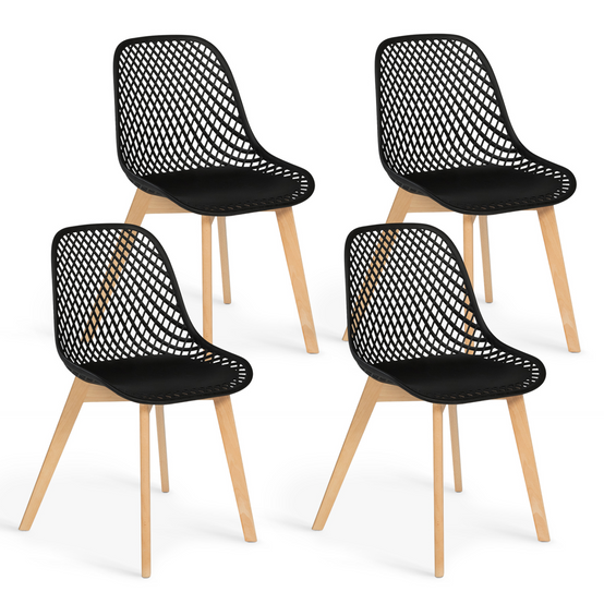 Lot de 4 chaises MANDY noires pour salle à manger - Image 2