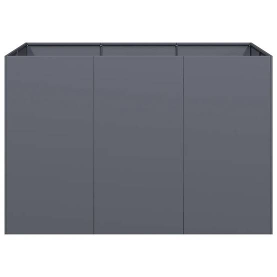 Jardinière surélevée moderne extérieur 120 x 80 x 80 cm avec fond ouvert en acier laminé à froid anthracite - Image 2