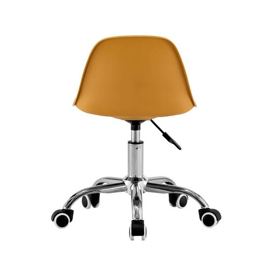 sweeek - Chaise de bureau enfant à roulettes ajustable piètement chromé moutarde - Manel | sweeek - Image 3