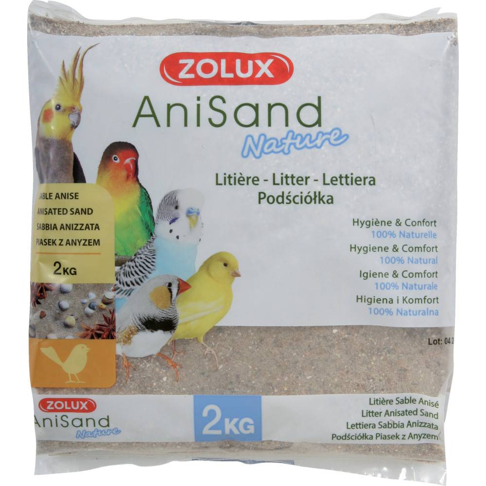 Zolux - Sable Anisand nature Litière 2 kg pour oiseaux - Imagen 1