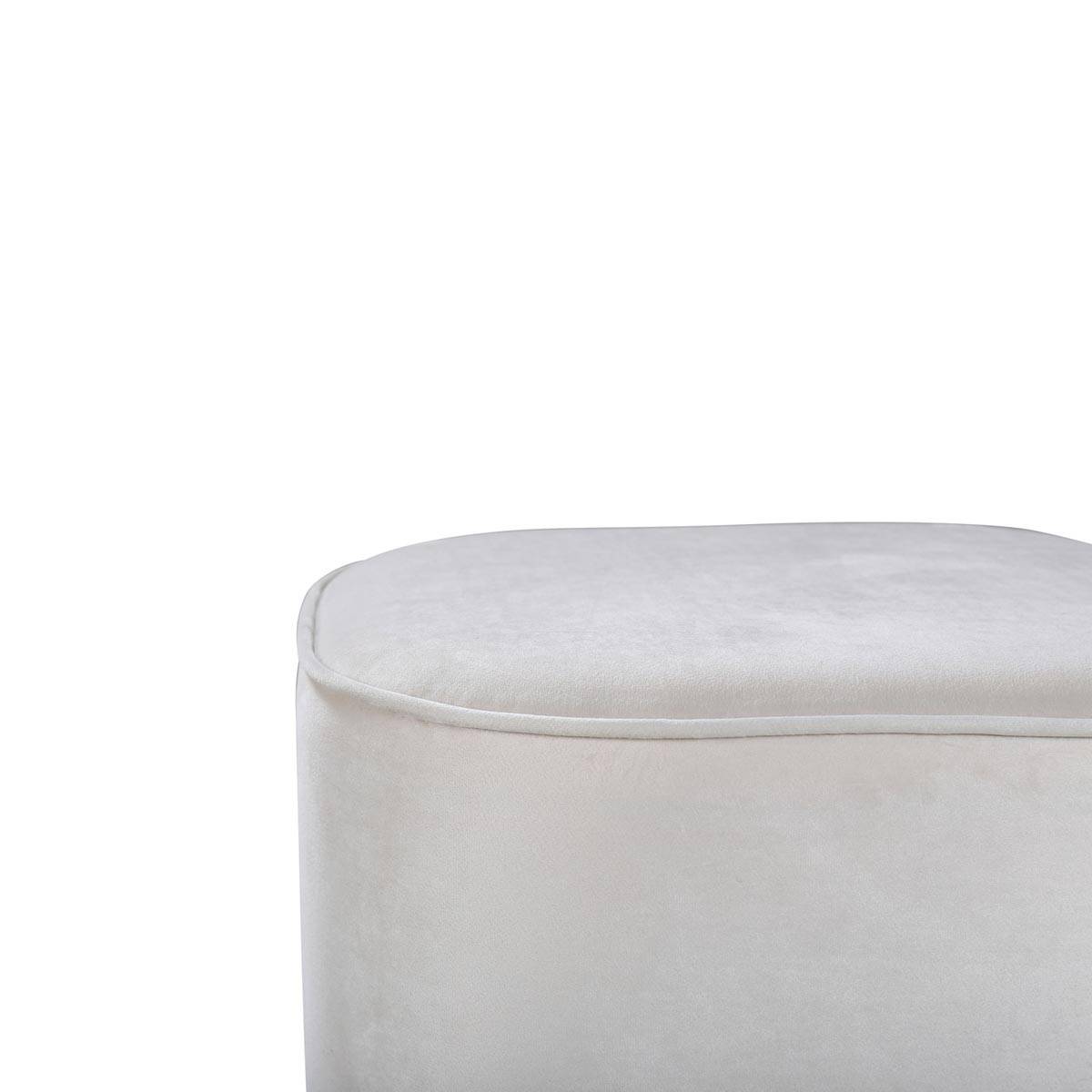 Paris Prix - Pouf en Velours "Piff" 44cm Beige - Image 4