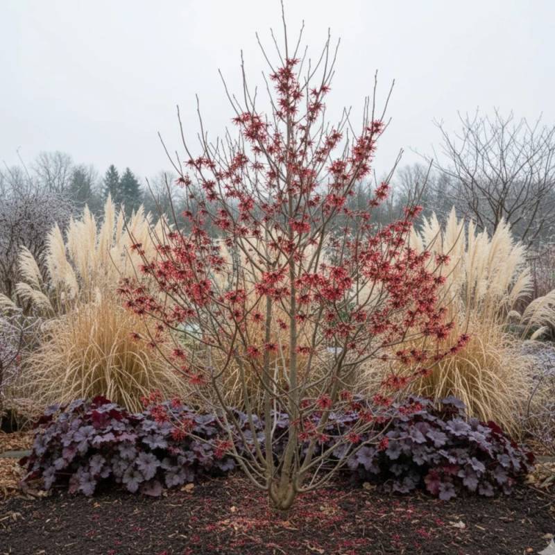 Hamamélis Diane, Noisetier de Sorcière à fleurs Rouge/ - feuillage Caduc - Pot de 7,5L - 60/80 cm - Imagen 5