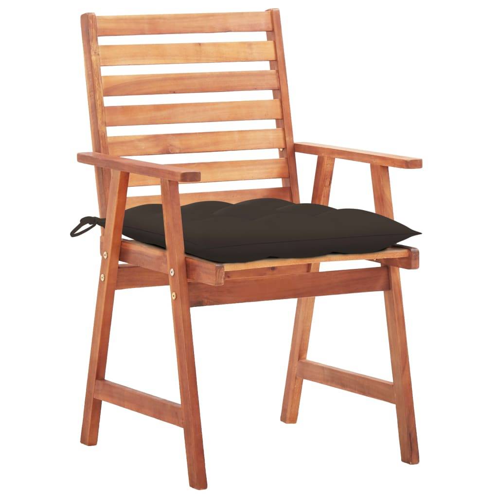 Lot de 2 chaises de jardin bois d'acacia taupe 56 x 62 x 92 cm - PANGIVO - Image 2