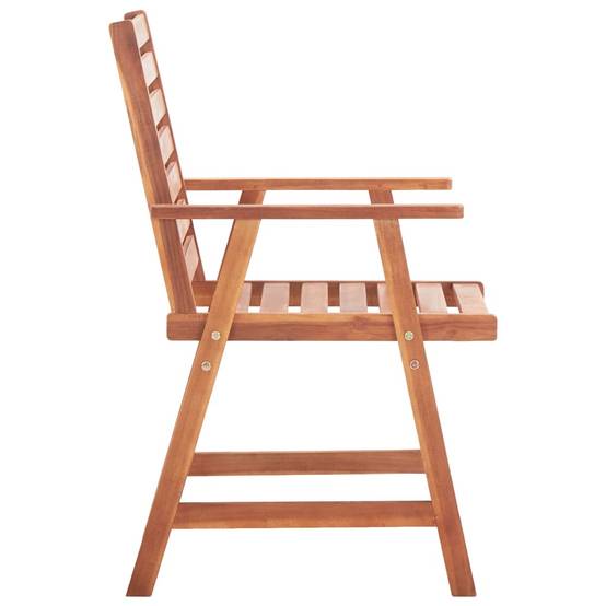 Lot de 2 chaises de jardin bois d'acacia taupe 56 x 62 x 92 cm - PANGIVO - Image 5