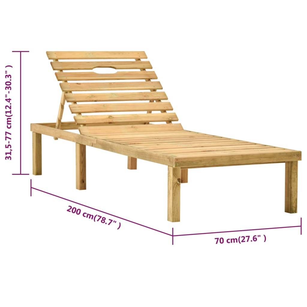 Maison Chic - Bain de soleil - transat Bois de pin imprégné - Meuble Pro - Imagen 7